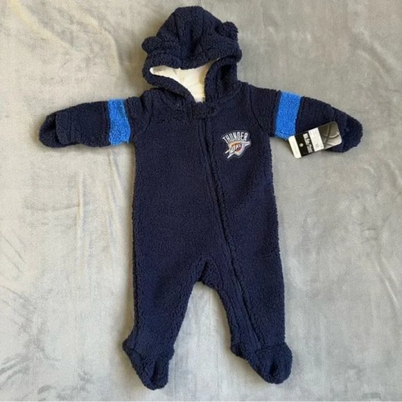 NBA Oklahoma City Thunder Baby Boys' Sherpa Sleeper Blue 18 months - Picture 1 of 6